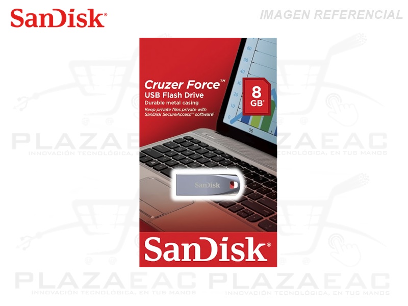 MEMORIA USB SANDISK CRUZER FORCE, 8GB, USB 2.0. - P/N: SDCZ71-008G-B35
