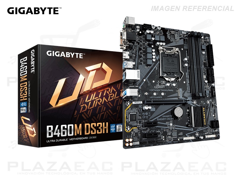 PLACA GIGABYTE B460M DS3H, DDR4, LGA1200, GEN 10ª, SATA 6.0, USB 3.2 - P/N: B460M DS3H