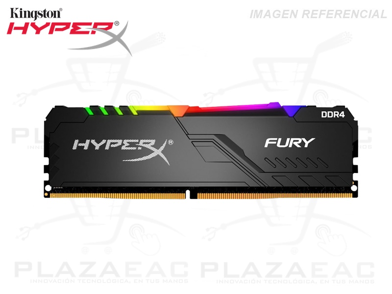 HyperX FURY RGB - DDR4 - módulo - 8 GB - DIMM de 288 espigas - 2666 MHz / PC4-21300 - CL16 - 1.2 V - sin búfer - no ECC - negro