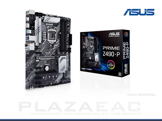 PLACA ASUS PRIME Z490-P LGA1200, 10TH GEN, ATX MOTHERBOARD, M.2, DDR4 4600, 1 GB ETHERNET, USB 3.2 - P/N: 90MB12V0-M0AAY0