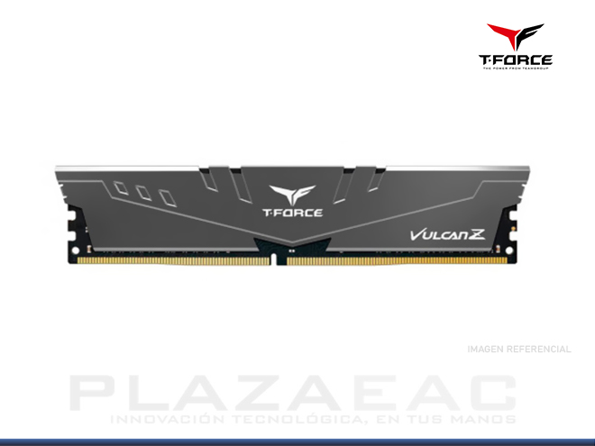 MEMORIA RAM T-FORCE VULCANZ GAMING, DIMM, 8GB DDR4 2666, CL18-18-43 1.2V (PC) - P/N: TLZGD48G2666HC18H01