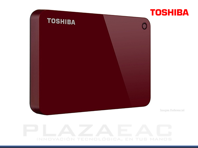 DISCO DURO EXTERNO TOSHIBA 2TB, CANVIO ADVANCE, USB 3.0, ROJO - P/N: HDTC920XR3AA