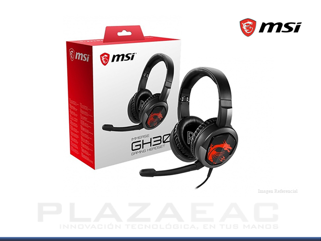 AUDIFONO GAMING MSI IMMERSE GH30 NEGRO, 3.5MM, CABLE 1.5M, MICROFONO - P/N: IMMERSE GH30