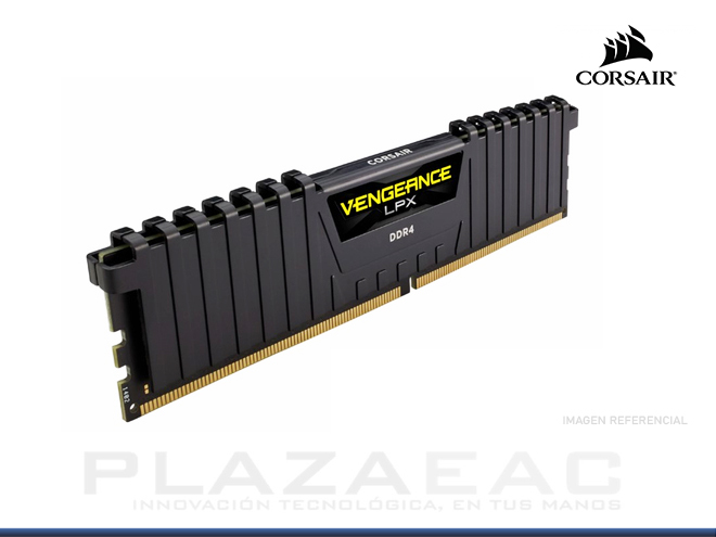 MEMORIA RAM CORSAIR VENGEANCE LPX, 8GB, DDR4 3200 MHZ, PC4-25600, CL-16, 1.35V, DIMM, BLACK - P/N: CMK8GX4M1Z3200C16