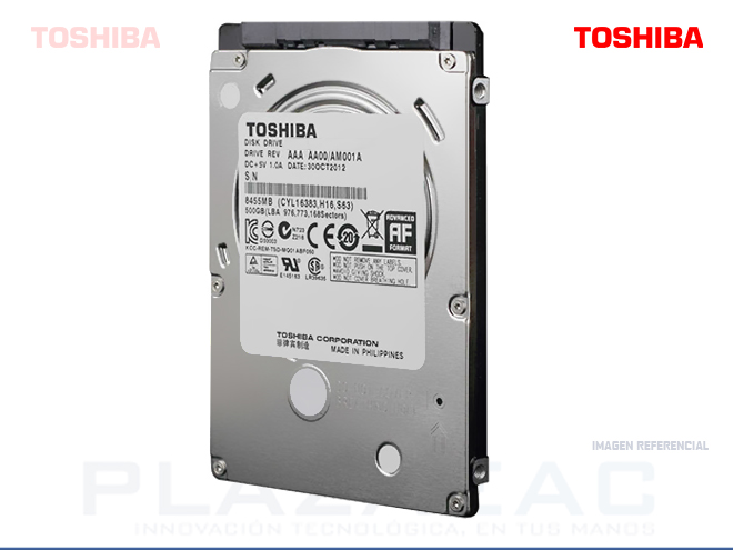 DISCO DURO INTERNO TOSHIBA MQ01ACD050, 500GB, 7200RPM, 2.5" , PARA NOTEBOOK - P/N: MQ01ACD050