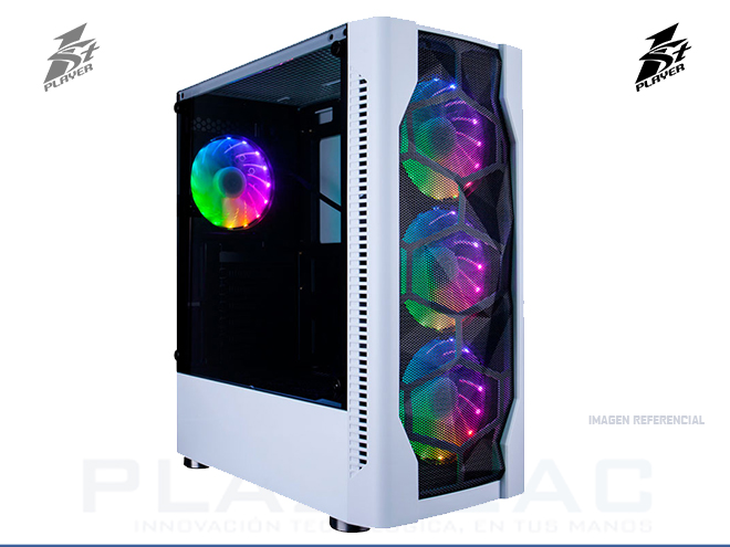 CASE 1ST PLAYER GAMING  RAINBOW D4 S/FUENTE D4, RGB, BLANCO - P/N:1S-CA1ST-D4