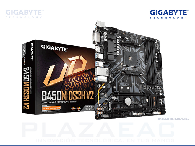 PLACA GIGABYTE B450 AMD AM4, MICRO ATX,4XDDR4 3600MHZ(OC), PCIE 3.0 X 16, HDMI/DVI-D, 1XM.2, 4 XSATA3 P/N: B450M DS3H V2