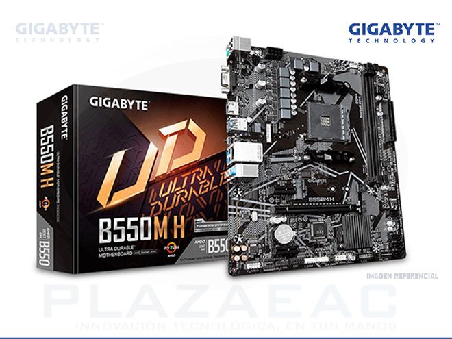 PLACA GIGABYTE B550M H, AMD AM4, HDMI/DVI-D/, PCIE 4.0/3.0, USB 3.2 - P/N: B550M H