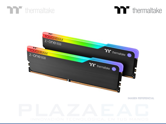 MEMORIA RAM THERMALTAKE TOUGHRAM Z-ONE, 16GB (2 X 8GB) DDR4 3200MHZ, RGB, 1.35V, DIMM - P/N: R019D408GX2-3200C16A
