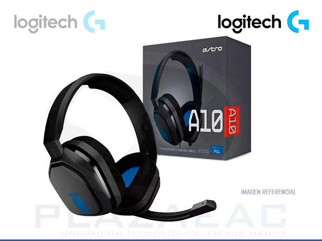 AUDIFONO LOGITECH ASTRO A10, GAMING, MULTIPLATAFORMA FOR PS4, XBOX, ONE, PC, 3.5MM MICROFONO, AZUL - P/N: 939-001509
