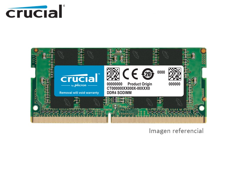 MEMORIA RAM SODIMM CRUCIAL DDR4 4GB, 2666MHZ, PC4-21300, 1.2V - P/N: CT4G4SFS8266
