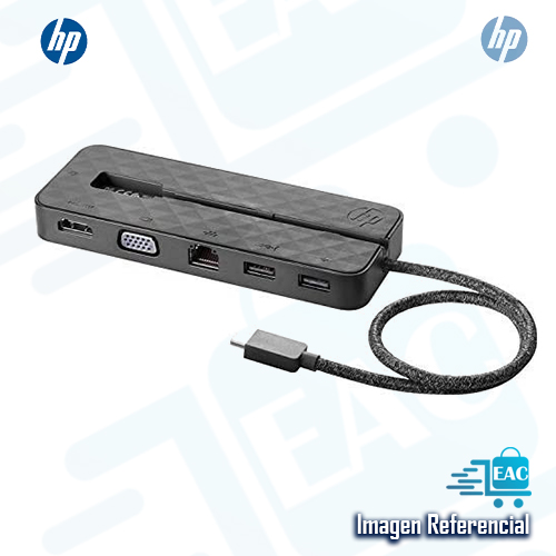 DOCKING HP DACCUEIL TIPO-C MINI DOCKING STATION, 1 HDMI/1 VGA/ 1 USB 2.0 TIPO-A/ 1 USB 3.1/ 1 LAN RJ45, COLOR NEGRO - P/N: 1PM64AA#ABA