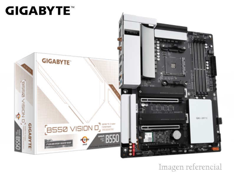 PLACA GIGABYTE B550 VISION D, AM4, WI-FI, RGB, HDMI, SATA 6.0, USB 3.2, THUNDERBOLT 3, RYZEN 5000 SERIES / 3RD GEN RYZEN / RADEON - P/N:GAB55VSD-00-G