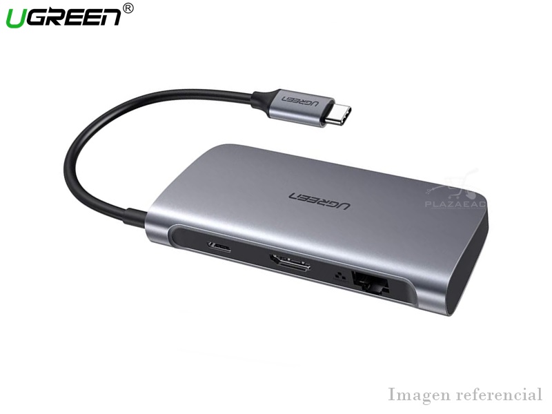 ADAPTADOR HUB UGREEN 6 EN 1  USB-C 3.0,  - 1 HDMI, 3 USB, RJ45 GIGABIT, PD - P/N: 50771
