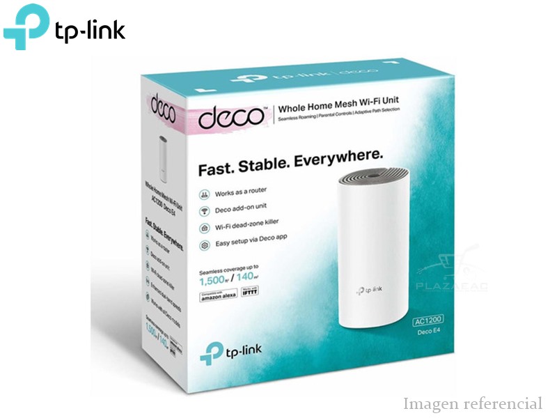 ACCESS POINT TP-LINK DECO E4 1 PACK V2, AC1200, 300MBPS 2.4GHZ/ 867MBPS 5GHZ, WIFI- P/N: DECO E4-1 PACK