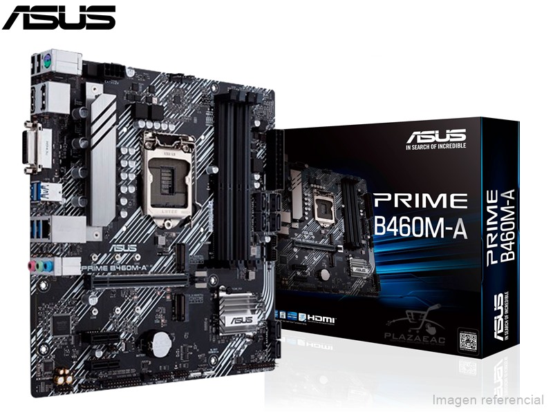 PLACA ASUS PRIME B460M-A LGA1200, DDR4, SATA 6GB/S, HDMI, DP, DVI-D, USB 3.2 GEN1- P/N:PRIME B460M-A
