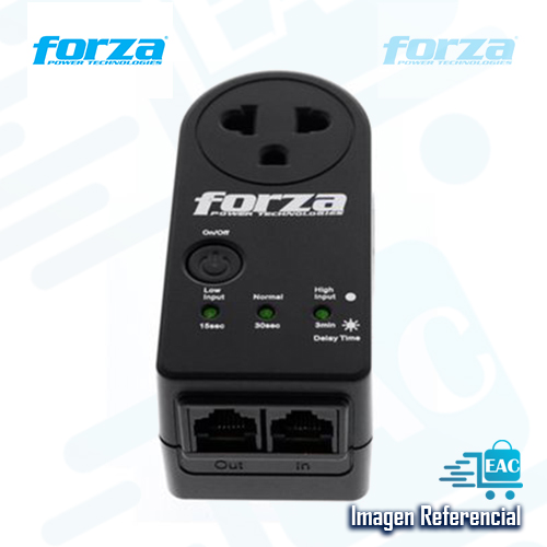 Forza FVP Series FVP-1212N - Protector contra sobretensiones - CA 220 V - 1800 vatios - conectores de salida: 1 - negro