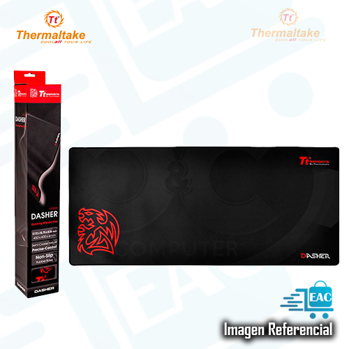 MOUSE PAD GAMING THERMALTAKE DASHER EXTENDED GAMING, 900X400, NEGRO - P/N: MP-DSH-BLKSXS-01XF000527