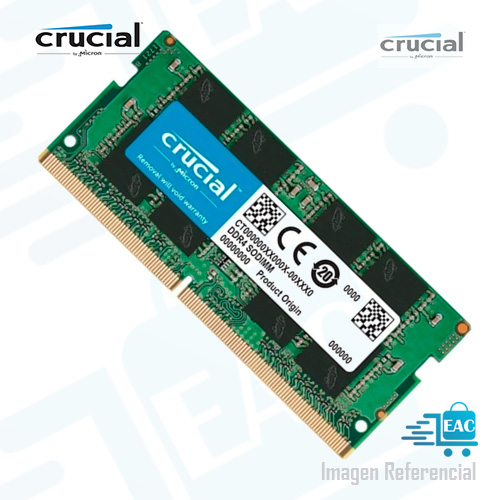 MEMORIA RAM SODIMM CRUCIAL CB8GS2666, 8GB DDR4 2666MHZ, PC4-21300, CL-19, 1.2V - P/N: CB8GS2666