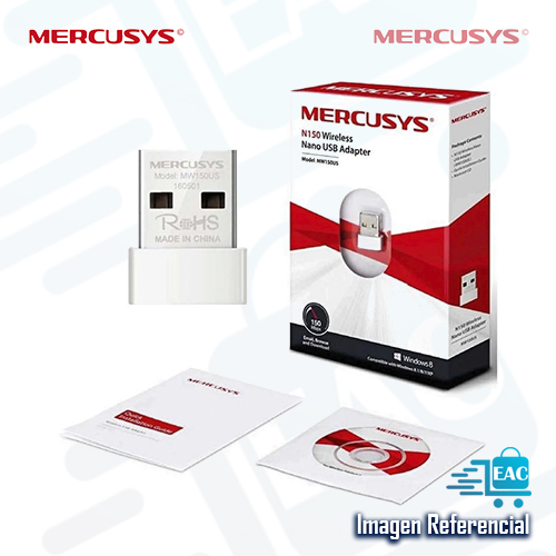 ADAPTADOR INALAMBRICO MERCUSYS N150 2.4GHZ USB 2.0 - P/N: MW150US
