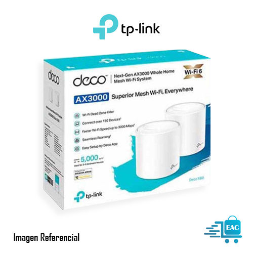 ACCESS POINT TP-LINK DECO X60-2 PACK ,HASTA 3000 MBPS ,2.4GHZ ,5GHZ, WIFI6 P/N: DECO X60-2