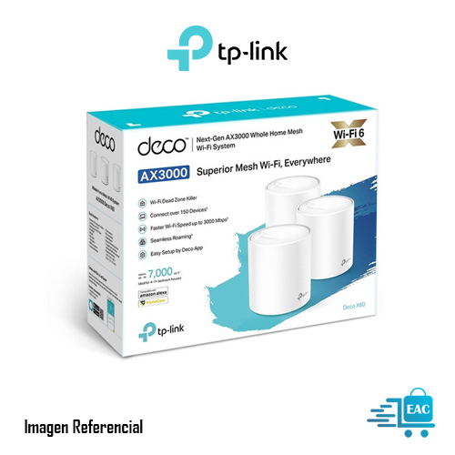 ACCESS POINT TP-LINK DECO X60-3 PACK ,HASTA 3000 MBPS ,2.4GHZ ,5GHZ, WIFI6 P/N: DECO X60-3