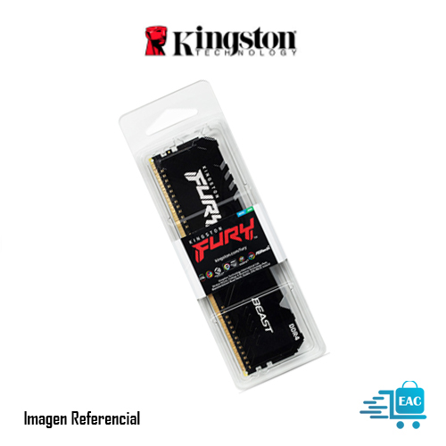 MEMORIA RAM DIMM  KINGSTON FURY BEAST RGB, 16GB DDR4 3200 MHZ PARA PC  P/N:KF432C16BB1A/16