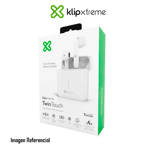 Klip Xtreme - KTE-010WH - Earphones - Para Home audio / Para Portable electronics / Para Tablet / Para Cellular phone - Wireless - TWS 17Hr White