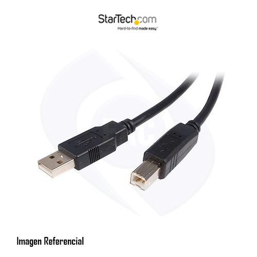 StarTech.com Cable USB de 2m para Impresora - 1x USB A Macho a 1x USB B Macho - Adaptador Negro - Cable USB - USB (M) a USB Tipo B (M) - USB 2.0 - 2 m - negro