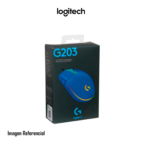 Logitech Gaming Mouse G203 LIGHTSYNC - Ratón - óptico - 6 botones - cableado - USB - azul