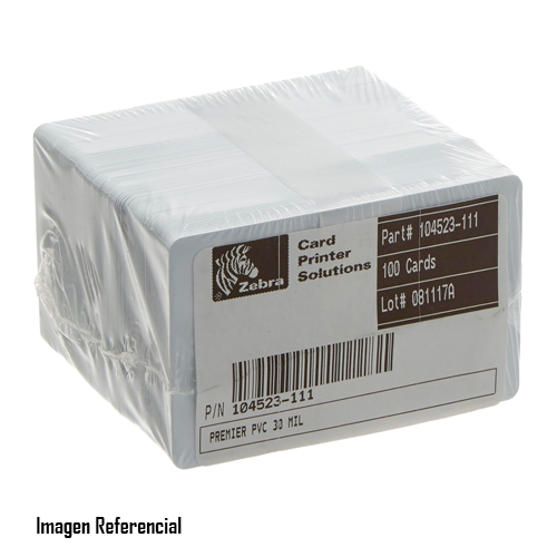 SUMINISTROS IMPRESORA D/CARNET CARD, TARJETA PVC 100 UNID - P/N: 104523-111
