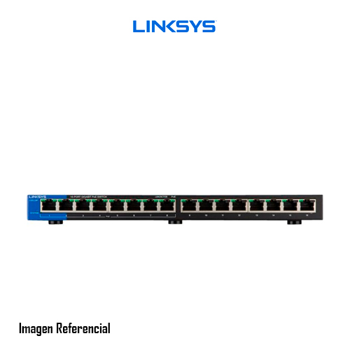 Linksys LGS116P - Conmutador  - sin gestionar - 8 x 10/100/1000 (PoE+) + 8 x 10/100/1000 - sobremesa, montaje en pared - PoE+ - ca 100/230 V - 2 años de garantía