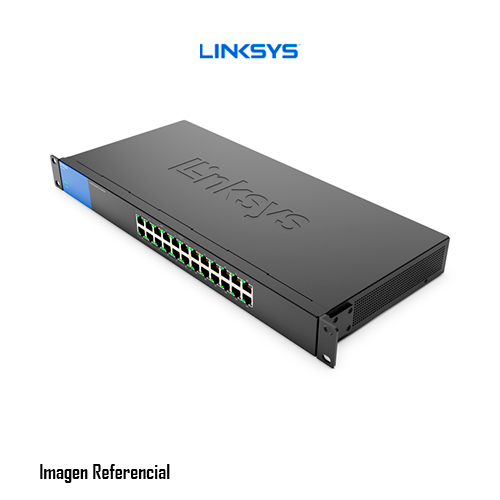 Linksys Business LGS124P - Conmutador - sin gestionar - 12 x 10/100/1000 (PoE+) + 12 x 10/100/1000 - montaje en rack - PoE+ (120 W) - ca 100/230 V