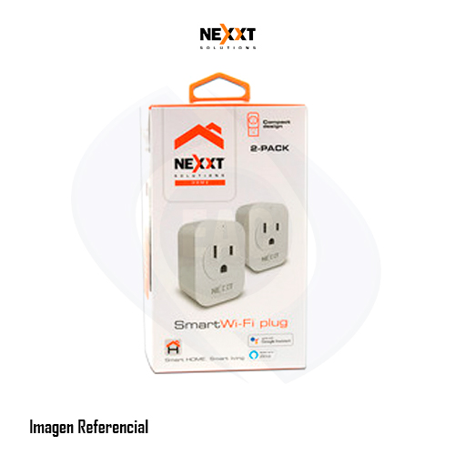 Nexxt - Solutions Connectivity - 1 Outlet 2 Pack - Wi-Fi - 1 Toma corriente - Compatible con Amazon Alexa y Google Assistant - 50/60Hz - 1250W de potencia máxima