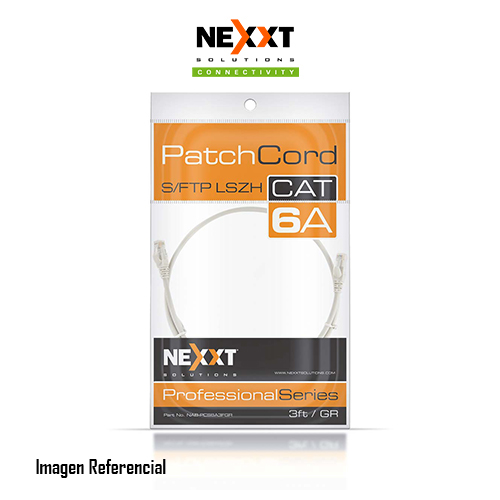 Nexxt Solutions Infrastructure - Patch cable - Shielded - 3 m - RJ-45 a  - Gray - Cat6A S/FTP LSZH