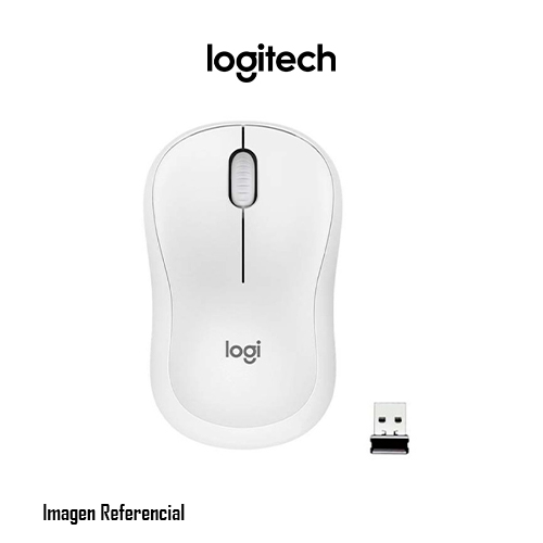 Logitech M220 Silent - Ratón - diestro y zurdo - óptico - 3 botones - inalámbrico - 2.4 GHz - receptor inalámbrico USB - blanco