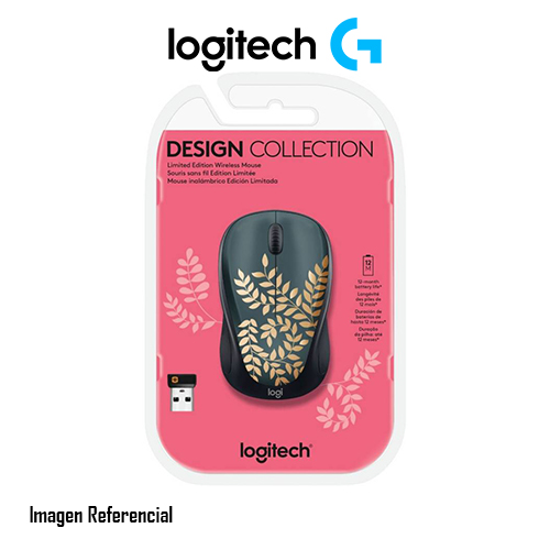 Logitech M317c - Edición limitada - ratón - diestro y zurdo - óptico - 3 botones - inalámbrico - 2.4 GHz - receptor inalámbrico USB - dorado