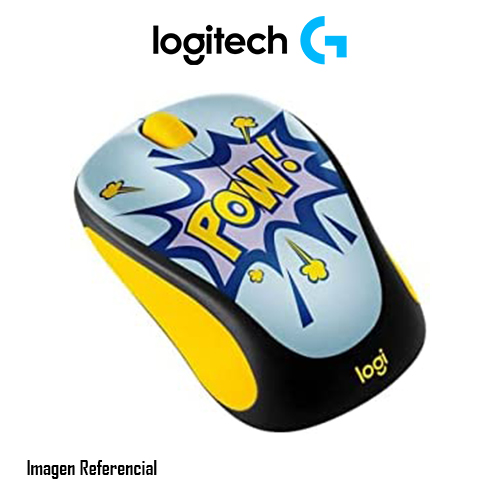Logitech Design Collection - Edición limitada - ratón - óptico - 3 botones - inalámbrico - 2.4 GHz - receptor Logitech Unifying - azul y amarillo