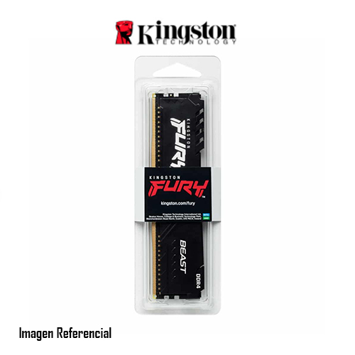 MEMORIA RAM DIMM KINGSTON FURY BEAST, 8GB DDR4 2666 MHZ, PC4-21300, CL16, 1.2V. - P/N: KF426C16BB/8