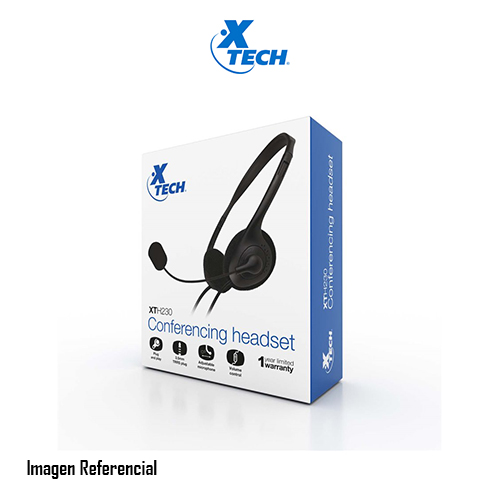 Xtech XTH-230 - Auricular - en oreja - cableado - conector de 3,5 mm - negro