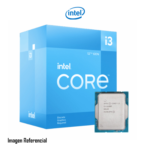 Intel Core i3 12100F - 3.3 GHz - 4 núcleos - 8 hilos - 12 MB caché - LGA1700 Socket - Caja
