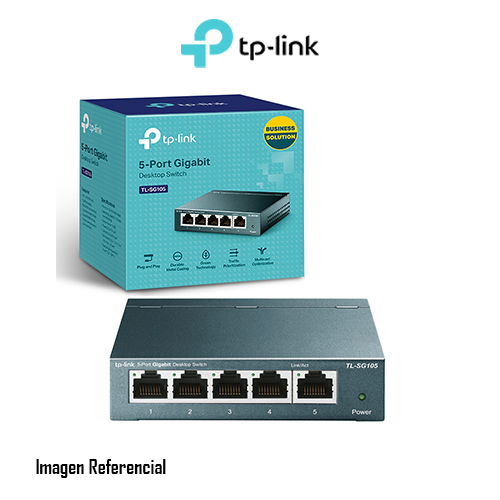 TP-Link TL-SG105 5-Port Metal Gigabit Switch - Conmutador - sin gestionar - 5 x 10/100/1000 - sobremesa