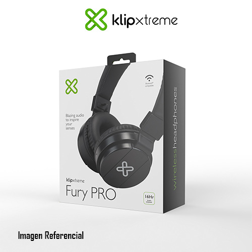 Klip Xtreme - KWH-001BK - Headphones - Para Cellular phone / Para Computer / Para Phone / Para Portable electronics / Para Tablet - Wireless - 16Hrs - Negro - BT