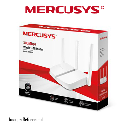 ROUTER MERCUSYS N300MBPS WI-FI 2.4GHZ 3 ANT 5DBI MULTI-MODO ROUTER, REPETIDOR, PUNTO ACCESO, WISP - P/N: MW306R