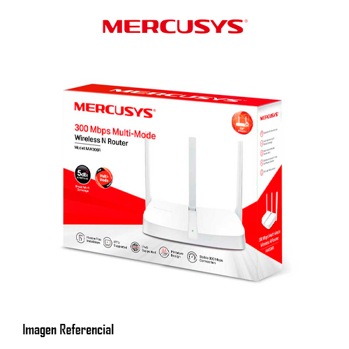 ROUTER MERCUSYS MW306R V1, N300MBPS WI-FI 2.4GHZ 3 ANT 5DBI MULTI-MODO ROUTER, REPETIDOR, PUNTO ACCESO, WISP - P/N: MW306R
