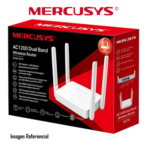 ROUTER MERCUSYS AC10 WIRELESS DUAL BAND WIFI AC1200| 1200 MBPS WI-FI SPEED | 4 HIGH GAIN ANTENNAS | PARENTAL CONTROL | IPTV AND IPV6