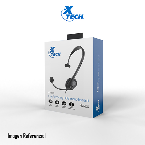 Xtech - XTH-235 - Headset - Para Conference / Para Computer - Wired - Mono headset USB