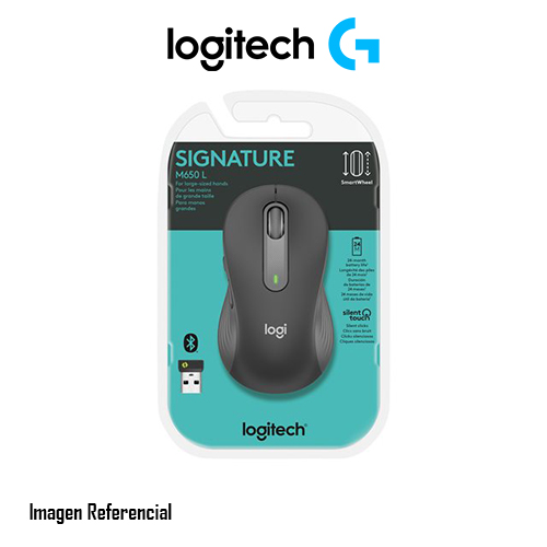 Logitech Signature M650 L - Ratón - tamaño completo - diestro - inalámbrico - Bluetooth, 2.4 GHz - receptor de USB Logitech Logi Bolt - grafito