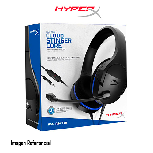 HyperX Cloud Stinger Core - Gaming - Auricular - tamaño completo - cableado - conector de 3,5 mm - negro, azul - para Laptop 14, 15, 17; OMEN 15, 16; Pavilion Plus Laptop 14; Pavilion x360 Laptop; Pro 290 G9