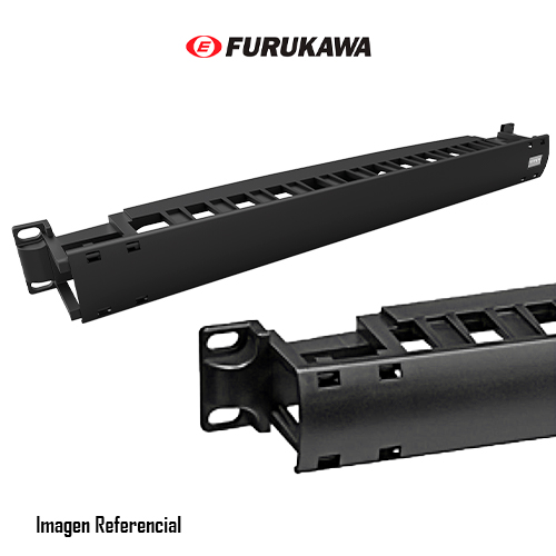 Furukawa Cabling System FISACESSO - Panel de organización de cables para bastidor (horizontal) - interior - negro - 1U - 19"